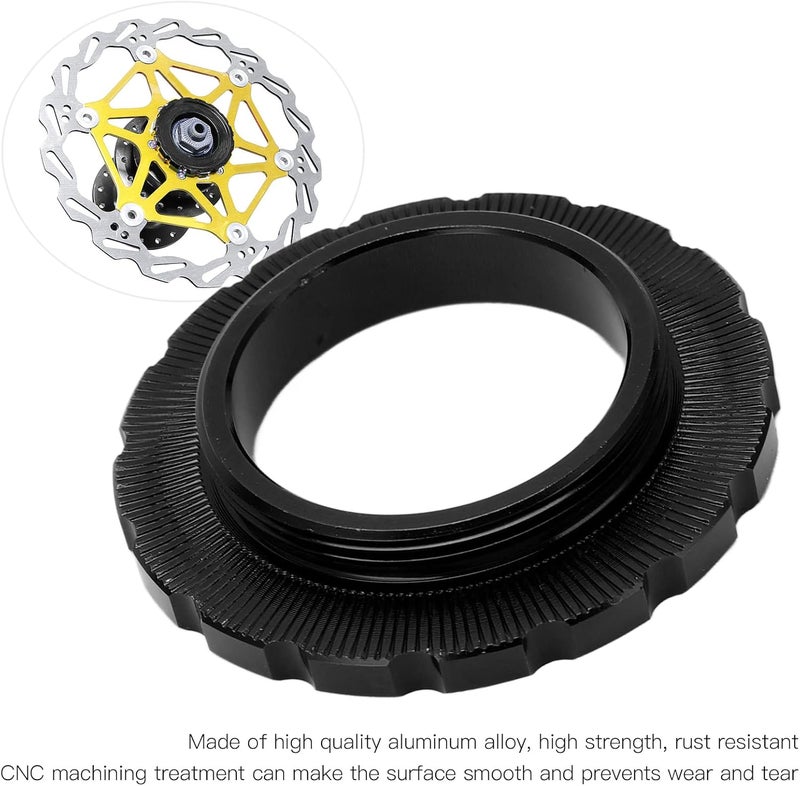 OUKENS Centerlock Lockring, Rust Resistant Anti Deformation Universal Aluminum Alloy Centerlock Lock Cover Ring Disc Rotor Lockring Bike Accessory Centerlock Rotors Tool for Bike Mountain（Black） - Image 3